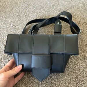 NWT black leather mini bag